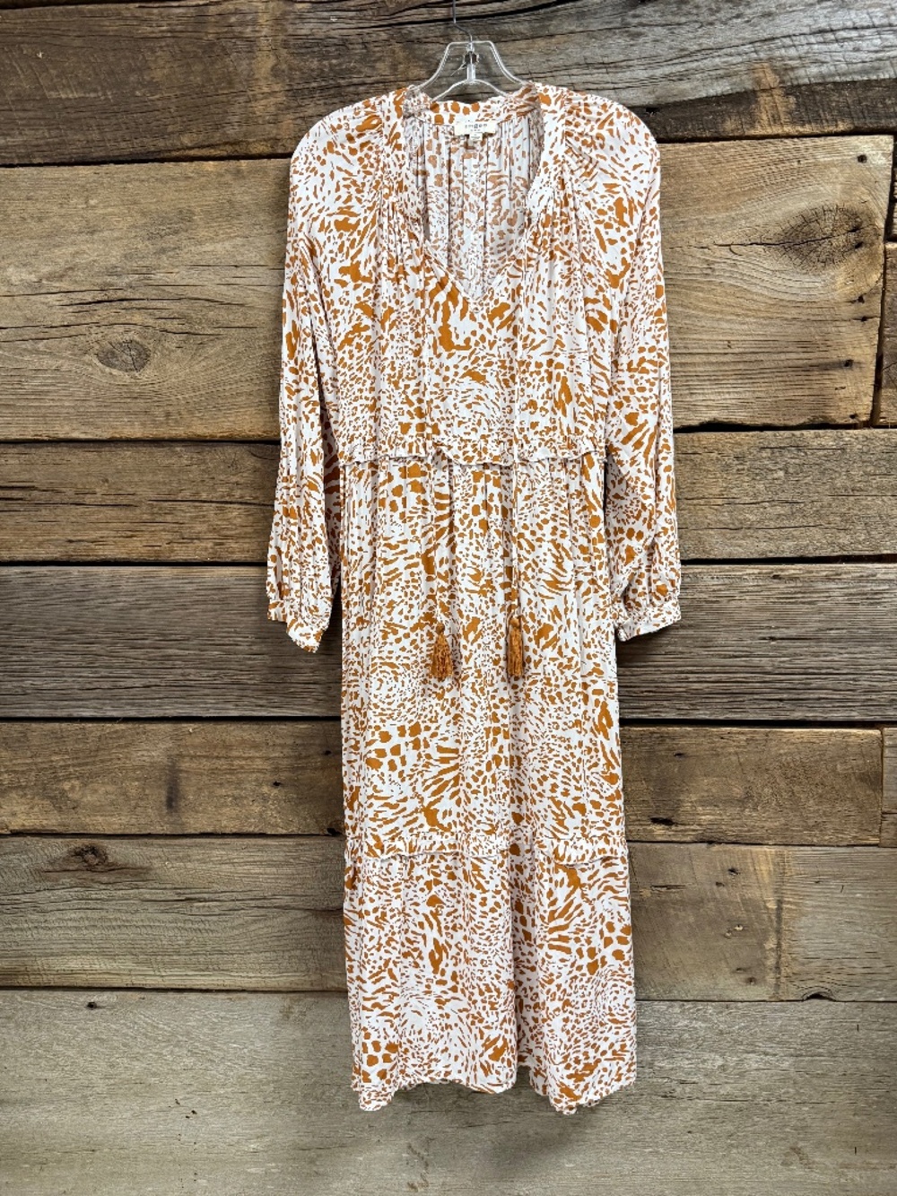 Umgee White and Mustard Printed Maxi Dress